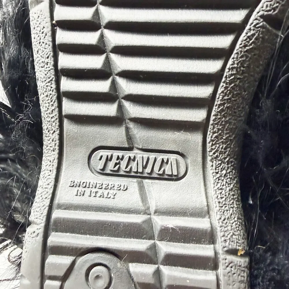 Vintage Tecnica Black Fur Yeti Boots Women' Size 9.5 EUC Pull On Made in Italy